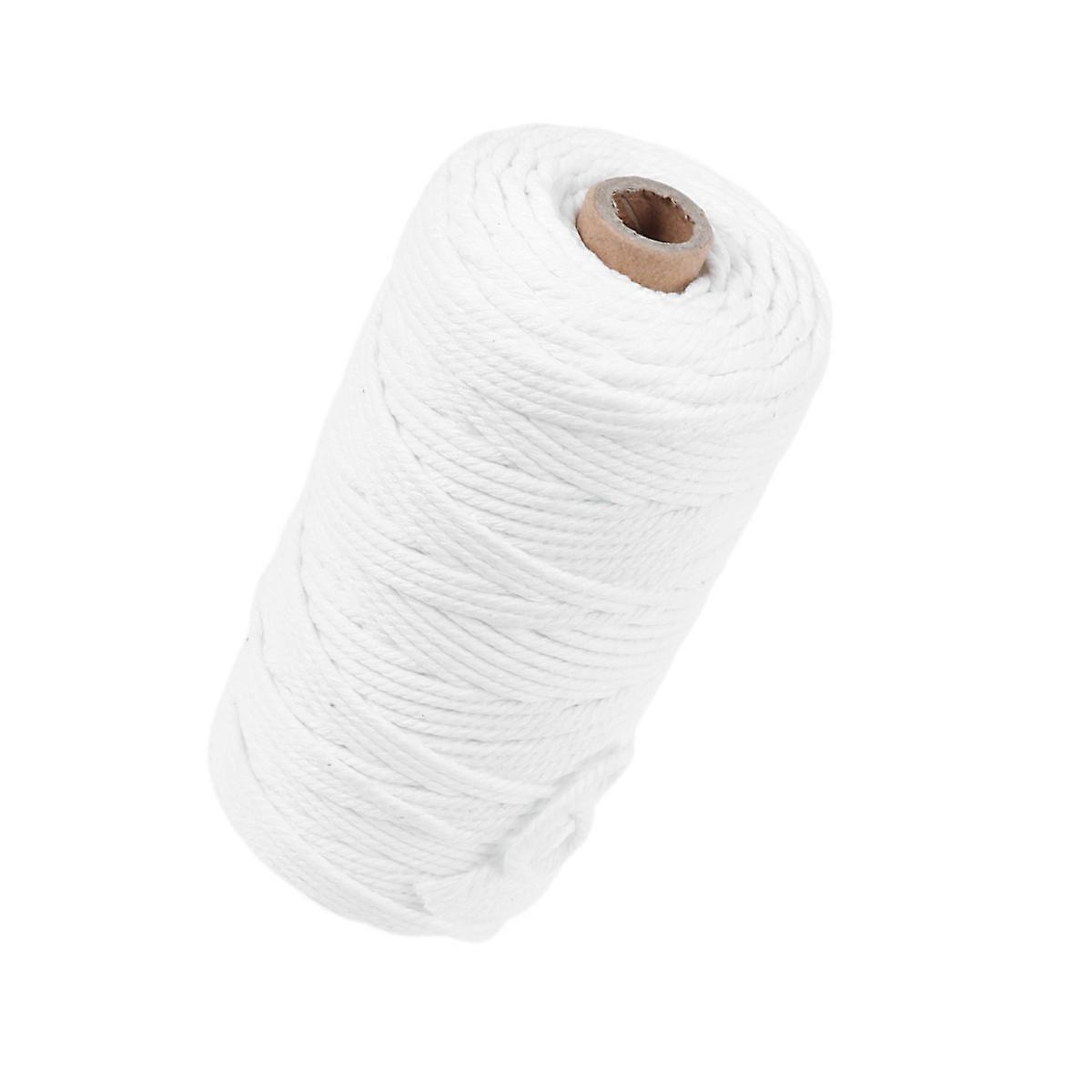 Flat Braided Cotton Cord For Handcraft Projects Wall Hanging Decoration Cord Easy To Use Flexible Durable 100m 3mm 1Pack