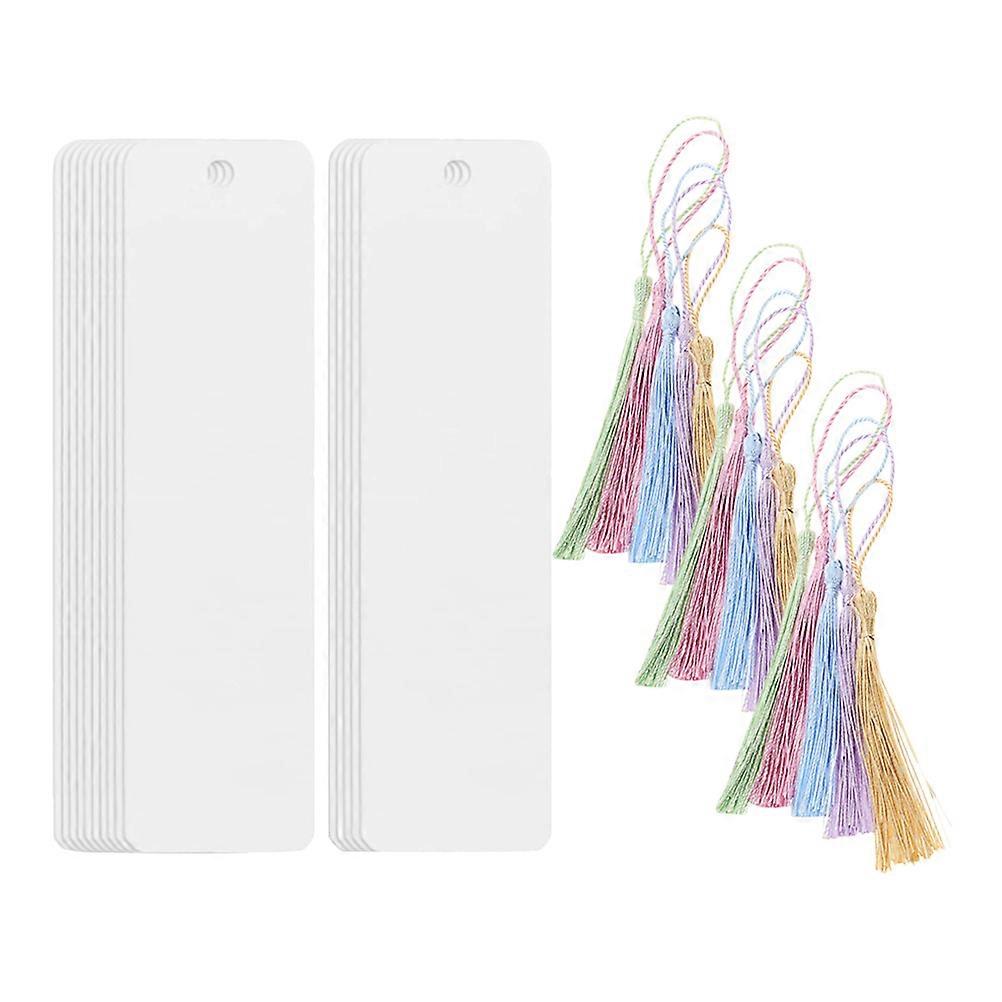 Colorful Tassel Bookmarks Set DIY Blank Creative Book Markers for Graduation Crafts & Art Projects (15pcs)