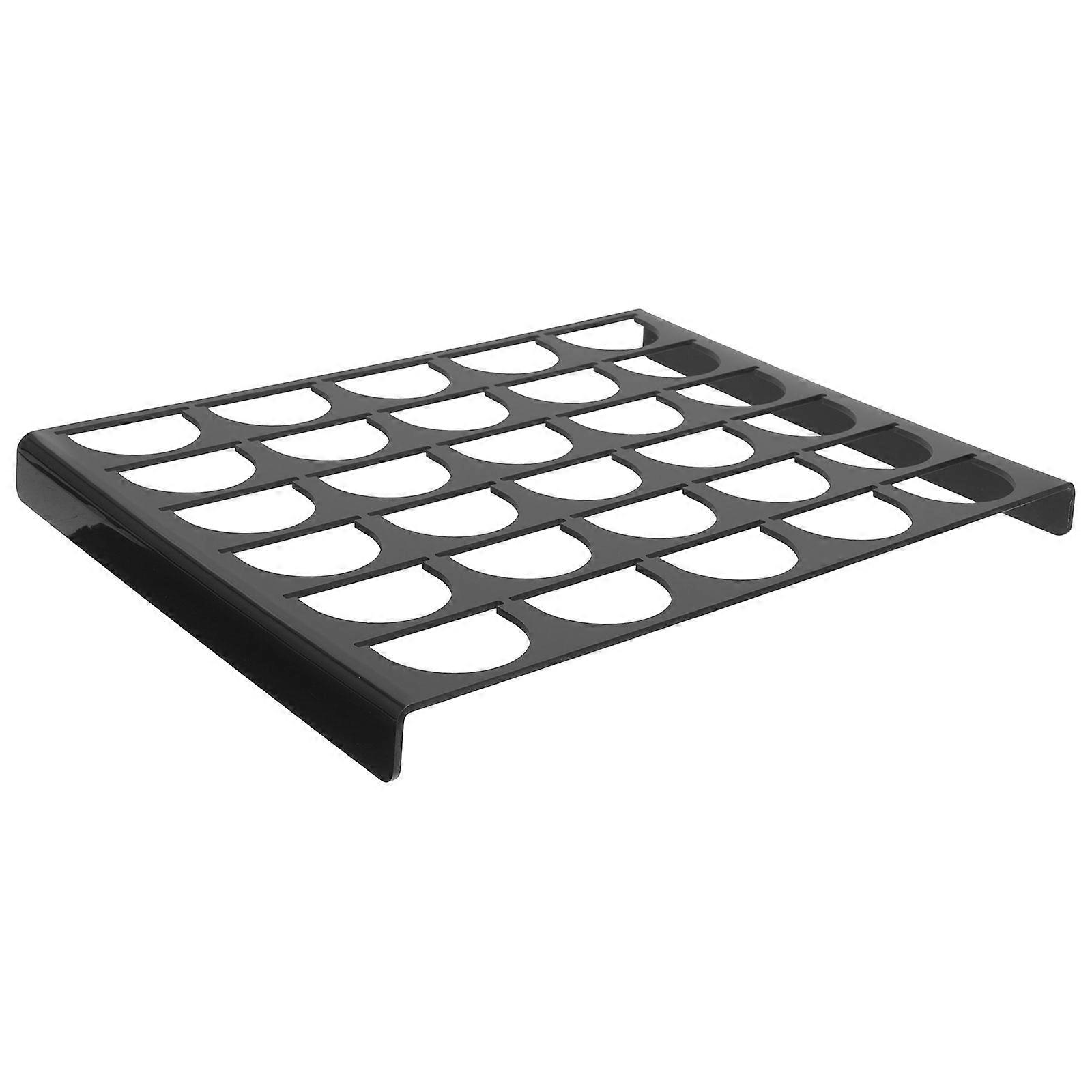 Desktop Coffee Capsule Holder Acrylic Black Large Capacity Multi Grids Storage Rack for Kitchen