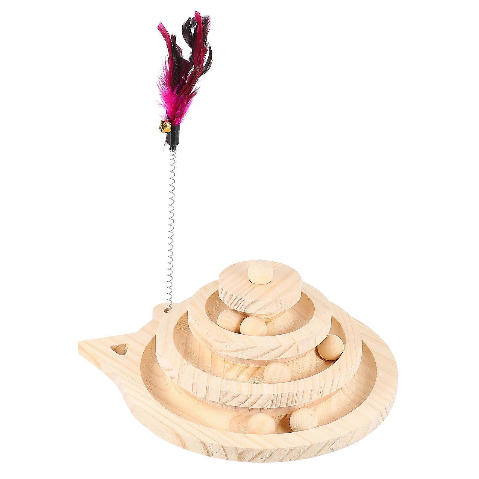 Ivory Composite Cat Toy with Track Ball for Pet Fun and Stability 3 Layers
