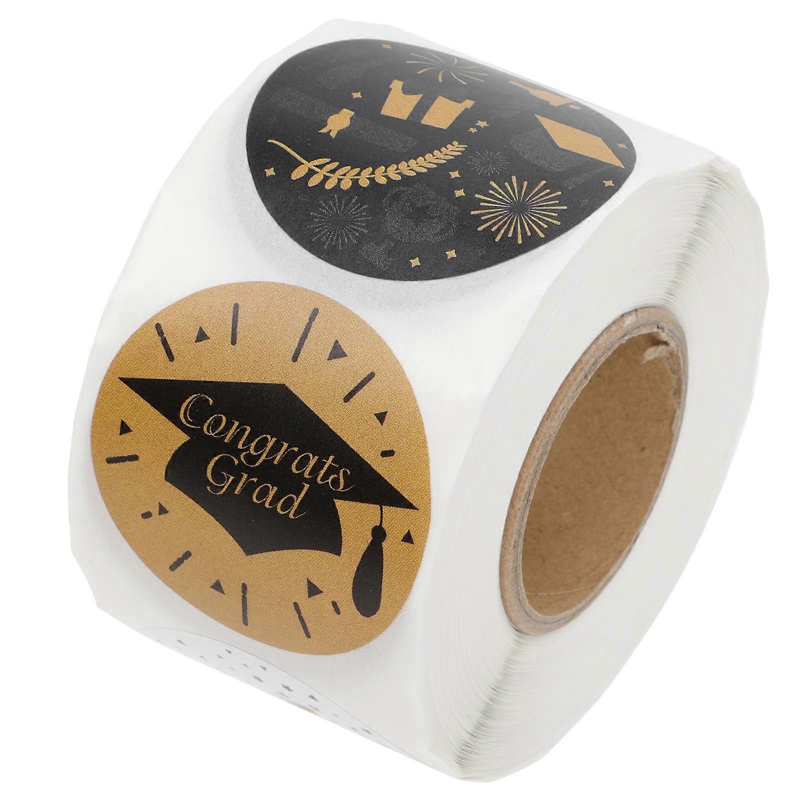 1 Roll DIY Graduation Sealing Stickers, Decorative Packing Labels for Cake Envelopes, Easy Apply, No Sticky Residue, Perfect for Scrapbooking