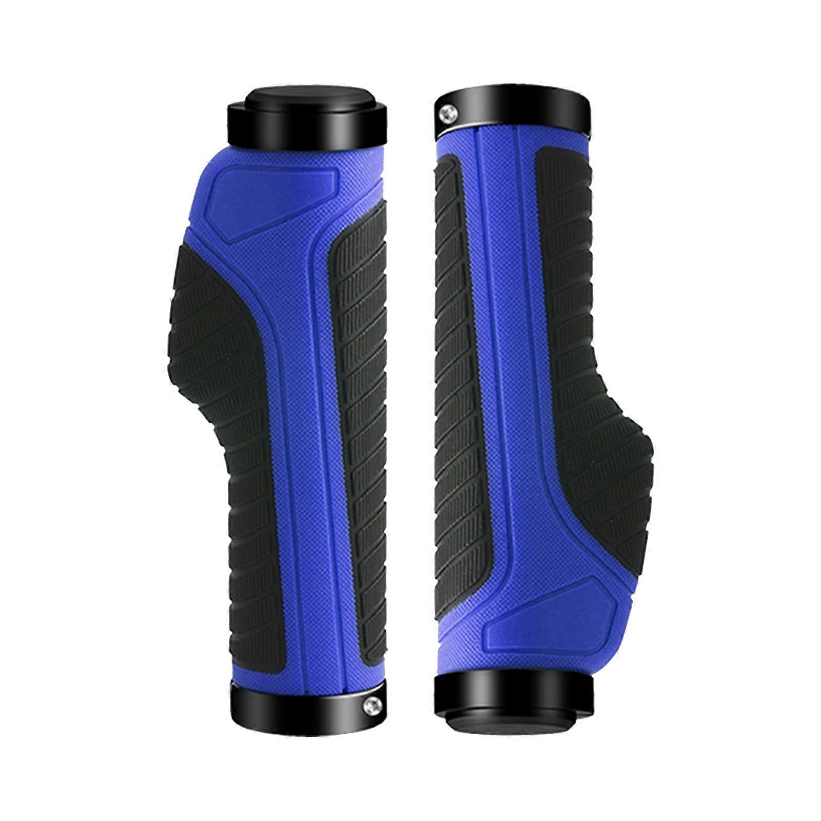 Bike Handlebar Grips Soft Rubber Anti Slip 2 Pack End Plugs Included