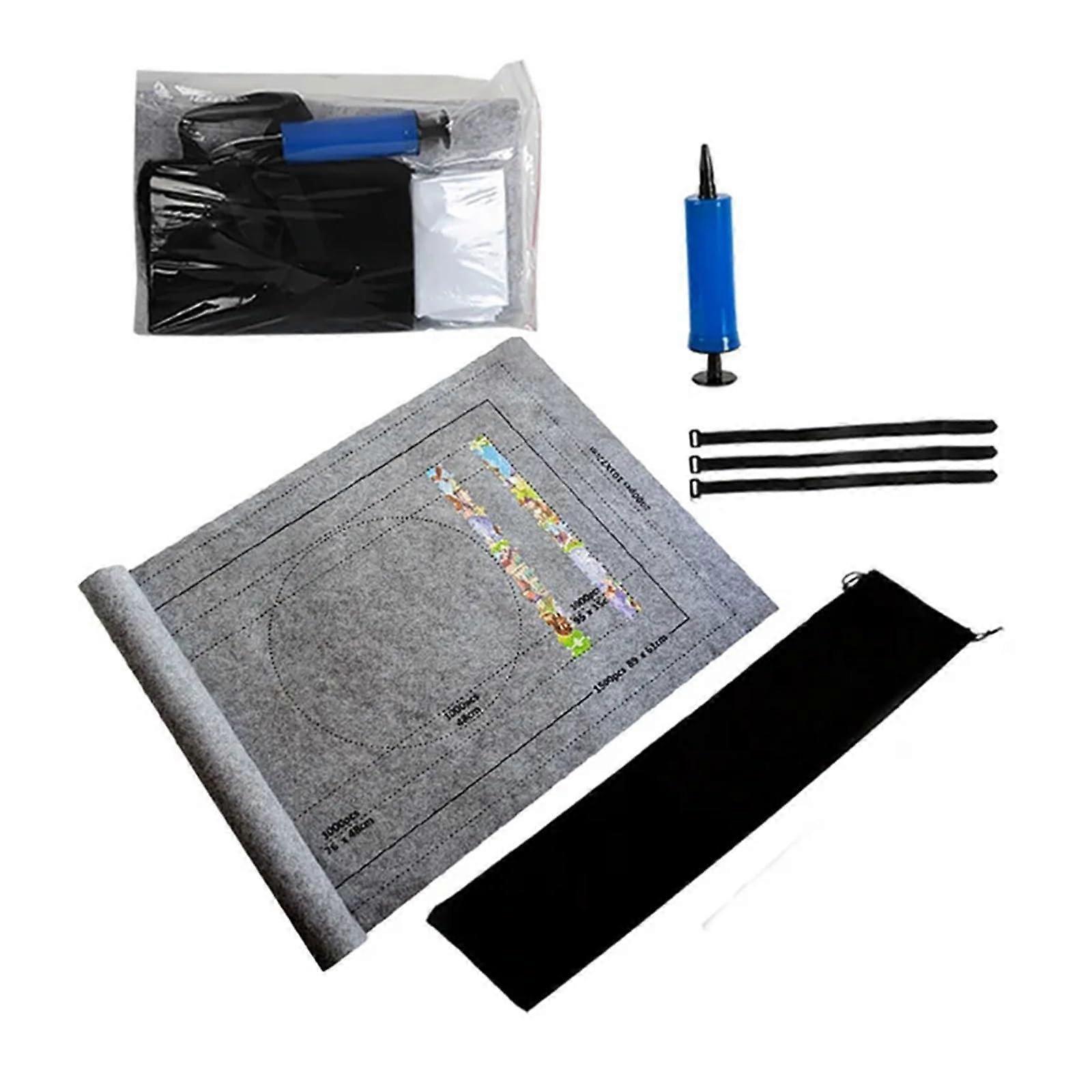 Puzzles Pad Jigsaw Roll Felt Mat Game Mat for Up to 1500 Pieces Puzzle Accessories Portable Mat Jigsaw Roll Mat for Puzzle Games, Games (Gray 1set)