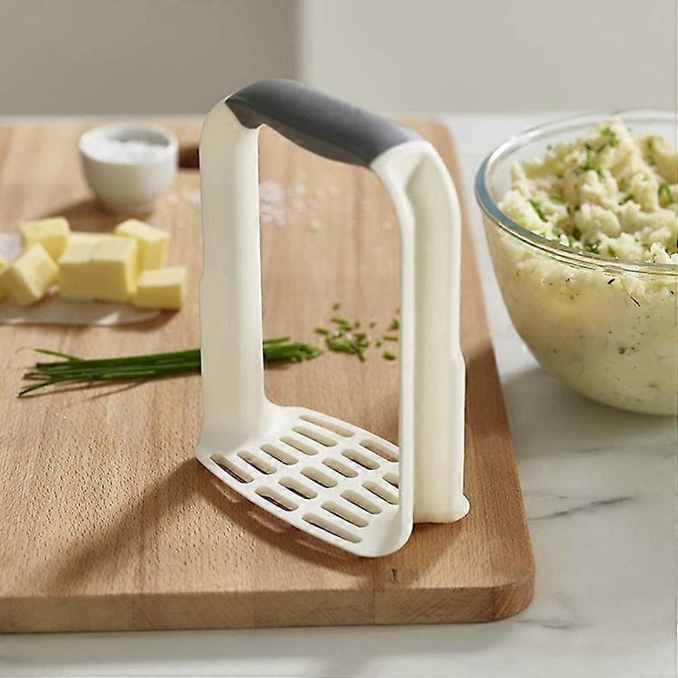White One-size Easy-Mash Potato Masher