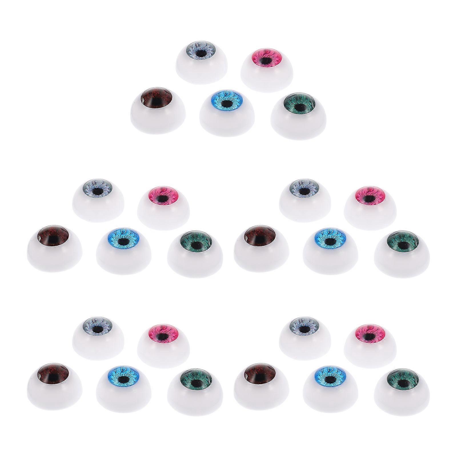 Toy Eyes Acrylic Eyeballs Halloween Dolls Bears Crafts Blue Round Diy 50Pcs