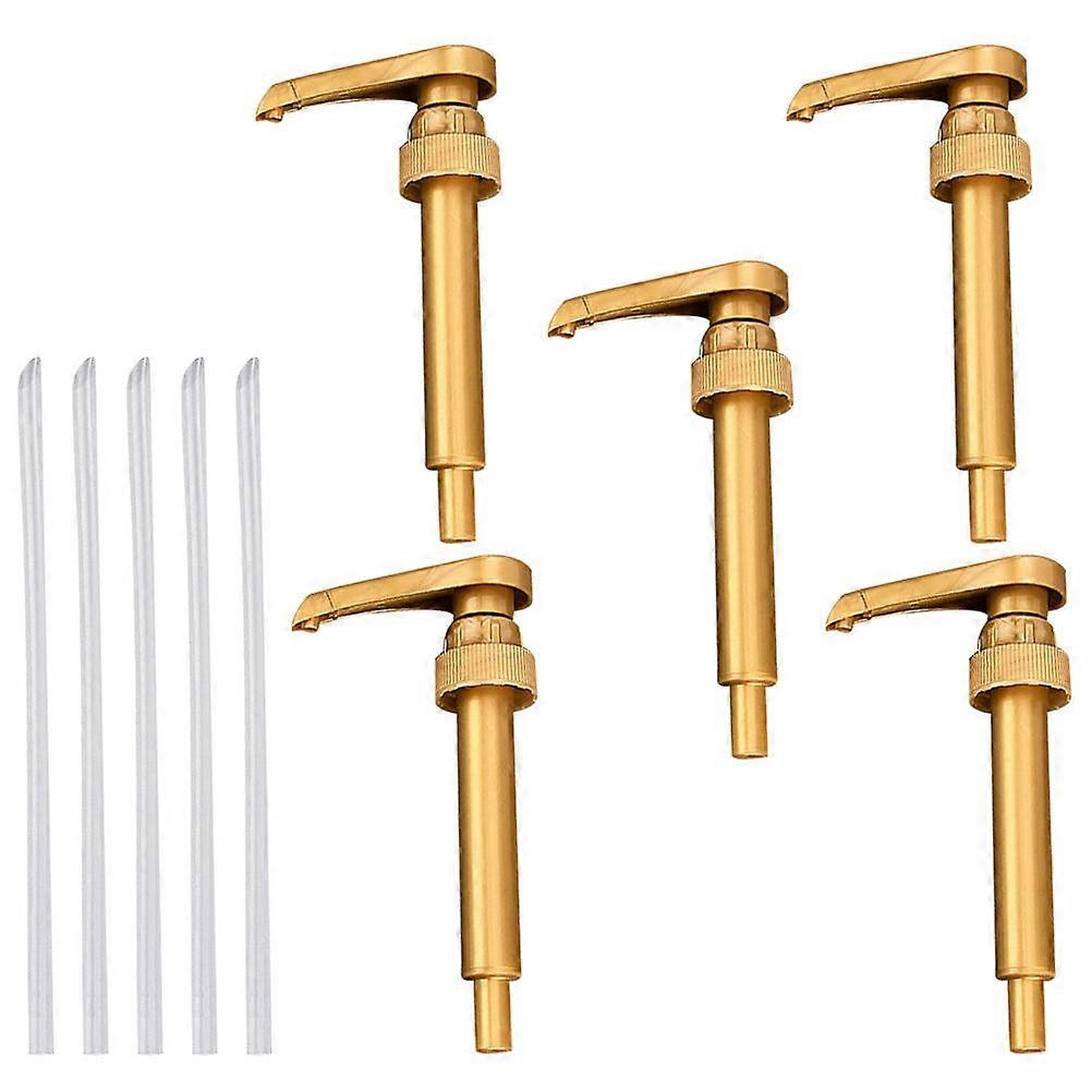 Syrup Pressure Pump Beverage Pump For Tea Making Flavoring Control Cylindrical Shape Yellow 5Pcs