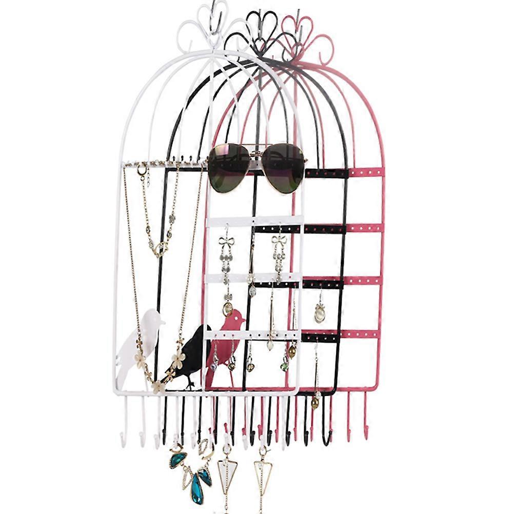 Elegant Birdcage Earring Rack Holder in Black Metal for Display Use Keeps Jewelry Dust Free 6.5 Inches