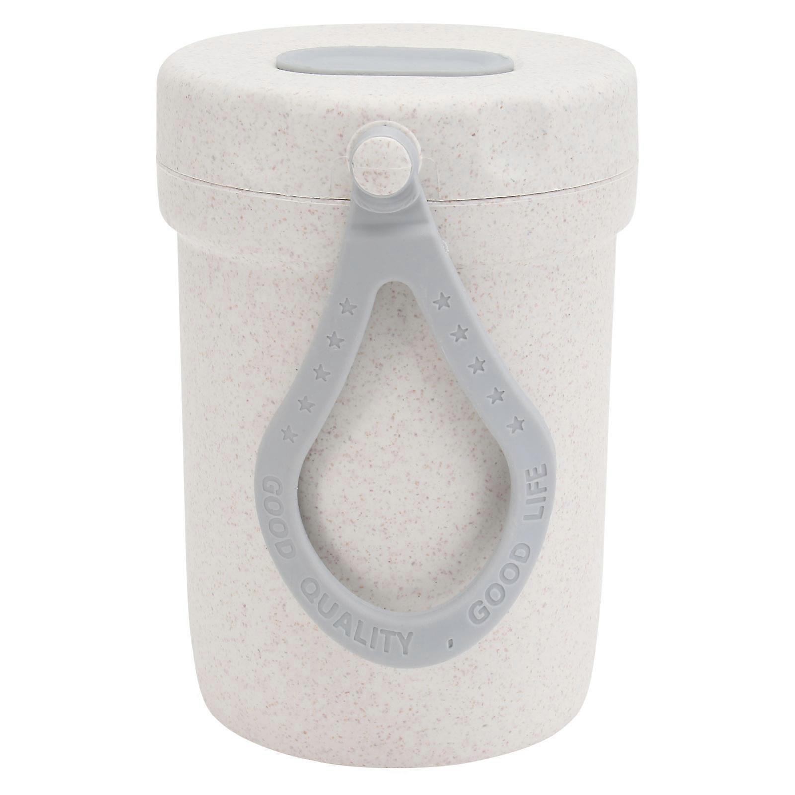 Beige Insulation Cup for Water with Silicone Seal and Breathable Port Portable Soup Cup 1Pc