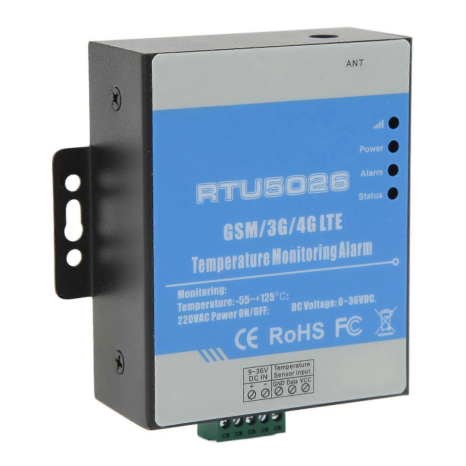 Temperature Controller Waterproof High and Low Alarm GSM Temperature Monitor for Machine Room Warehouse Farm 4GL‑AU AU Plug 