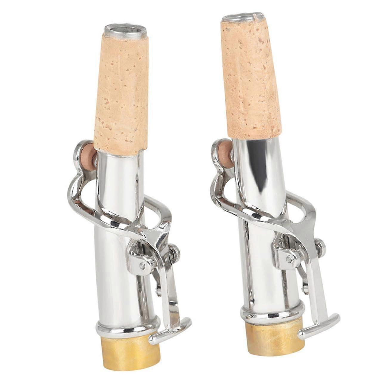 2 Pieces Saxophone Mouthpiece for Soprano Saxophone, Quality SilverColored Accessory