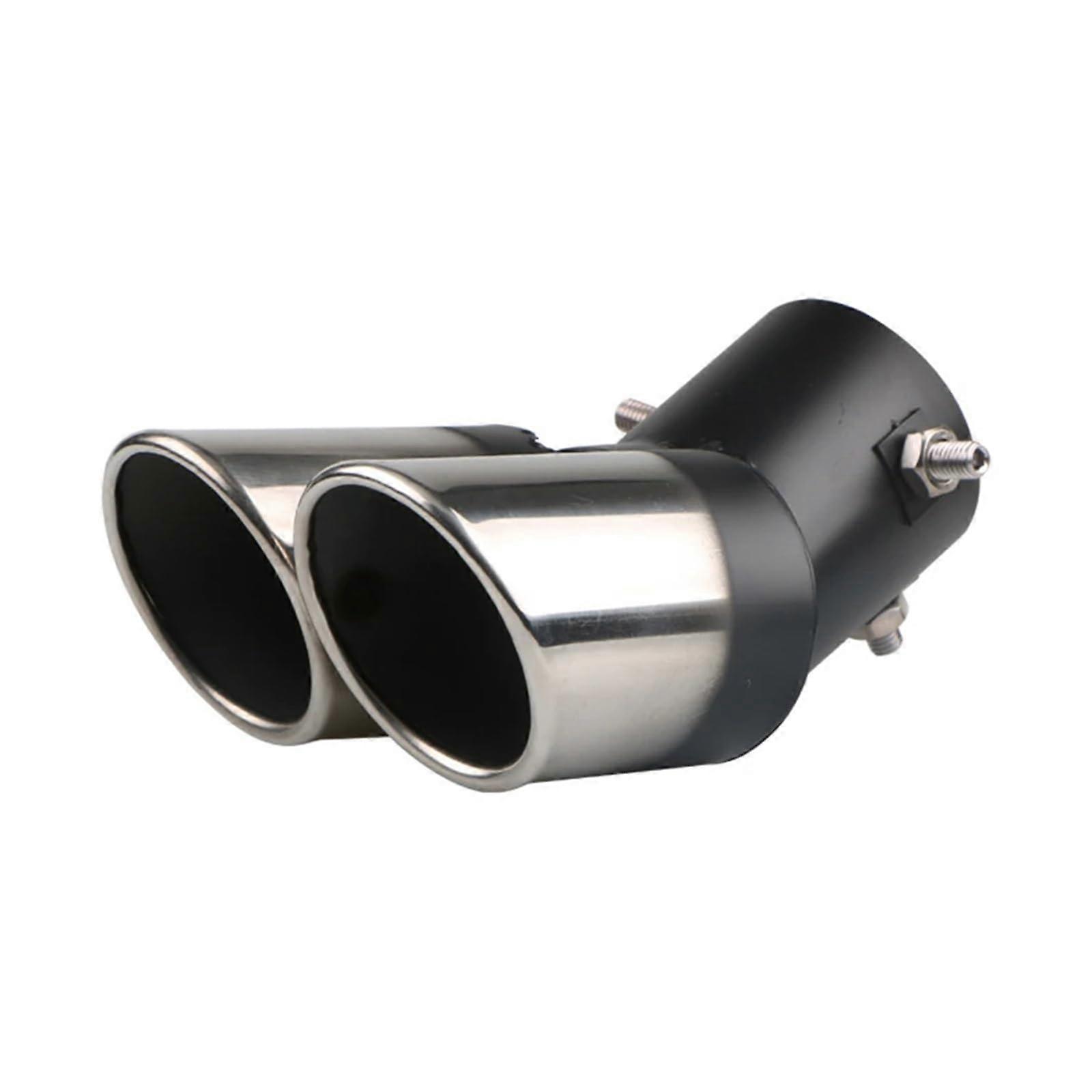 Auto-Heckschalldaempfer-Spitze Stainless Steel Oval Tail Exhaust Tip Auto Dual Outlet Endrohr Compatible With Models