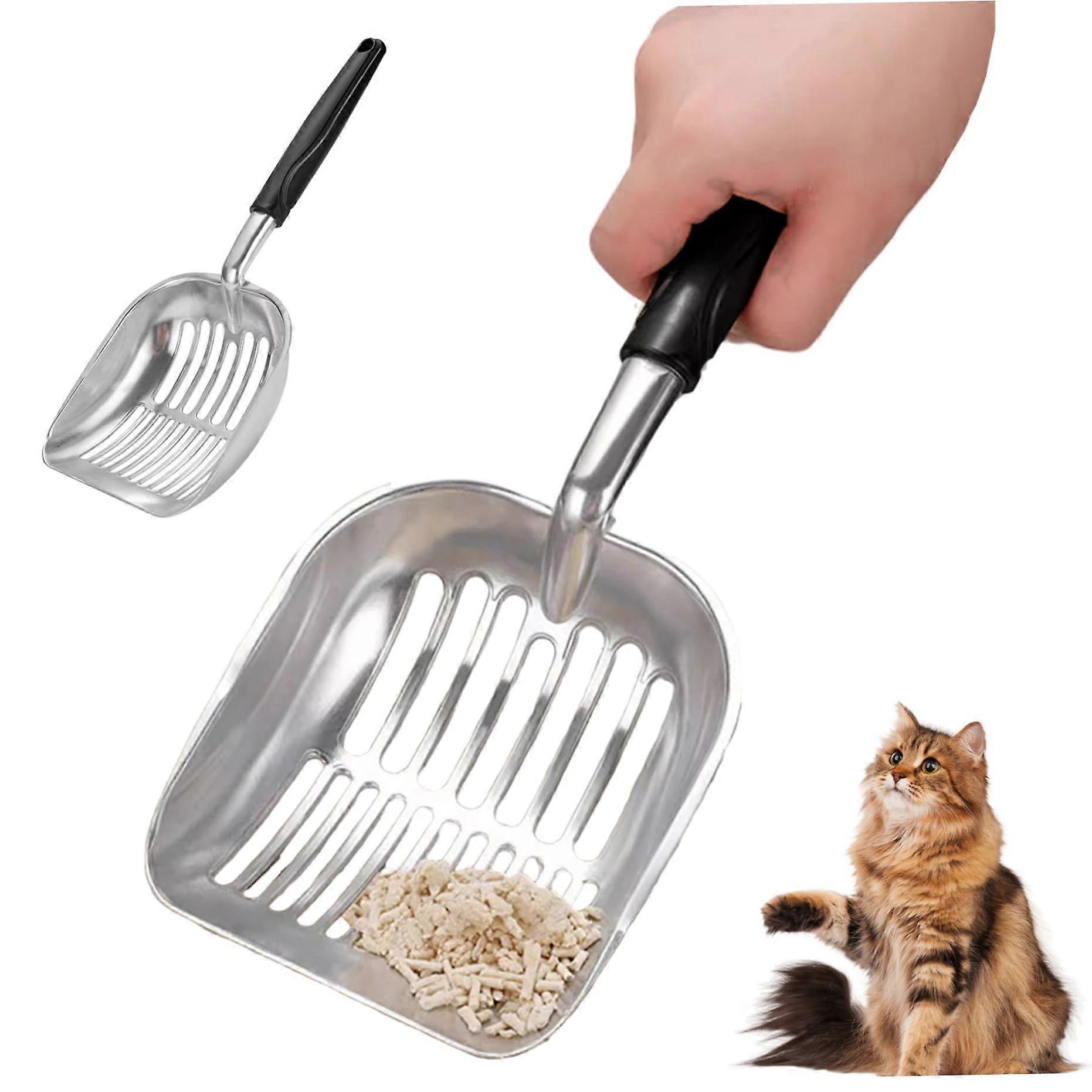 Cat litter scoop, 13.6 x 5.3 inches hollow cat litter scoop, easytoclean nonstick performance aluminum alloy with hanging hole for home.
