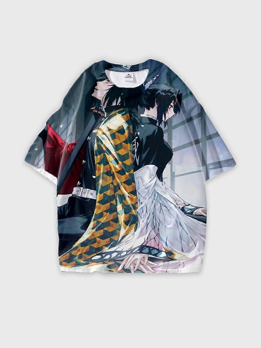 T-shirt round neck Character Pattern loose short sleeve P132