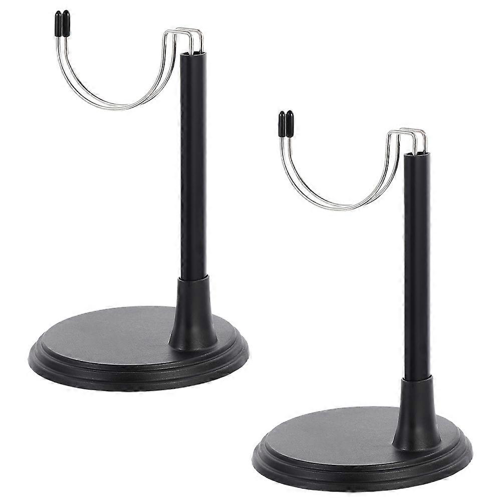 Adjustable Doll Stand for Decoration with Firm PVC Base Black Color Fits Most Dolls 2 Pieces