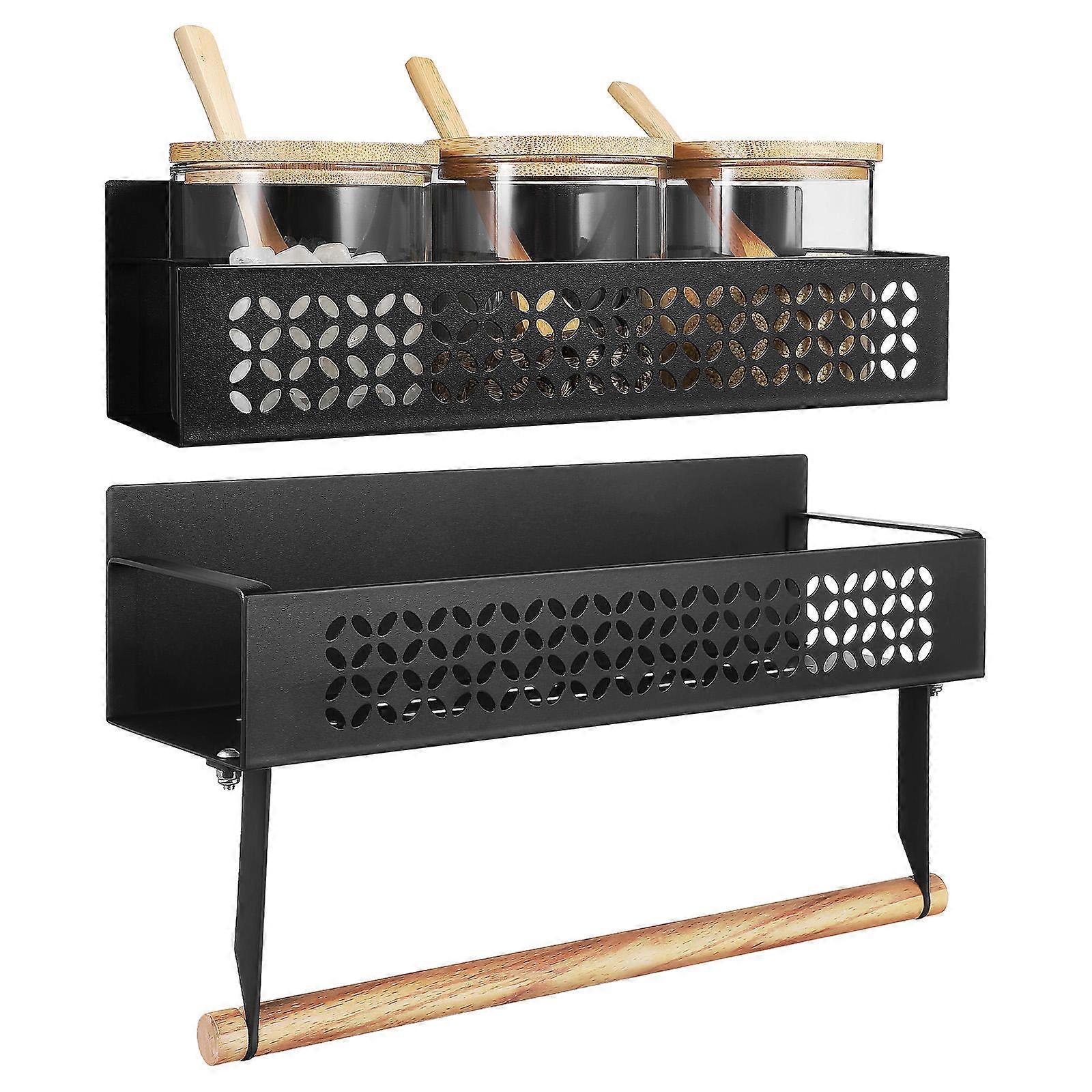 Magnetic Shelf For Fridge Condiment Organizer Cooking Enthusiasts 2Pcs Large