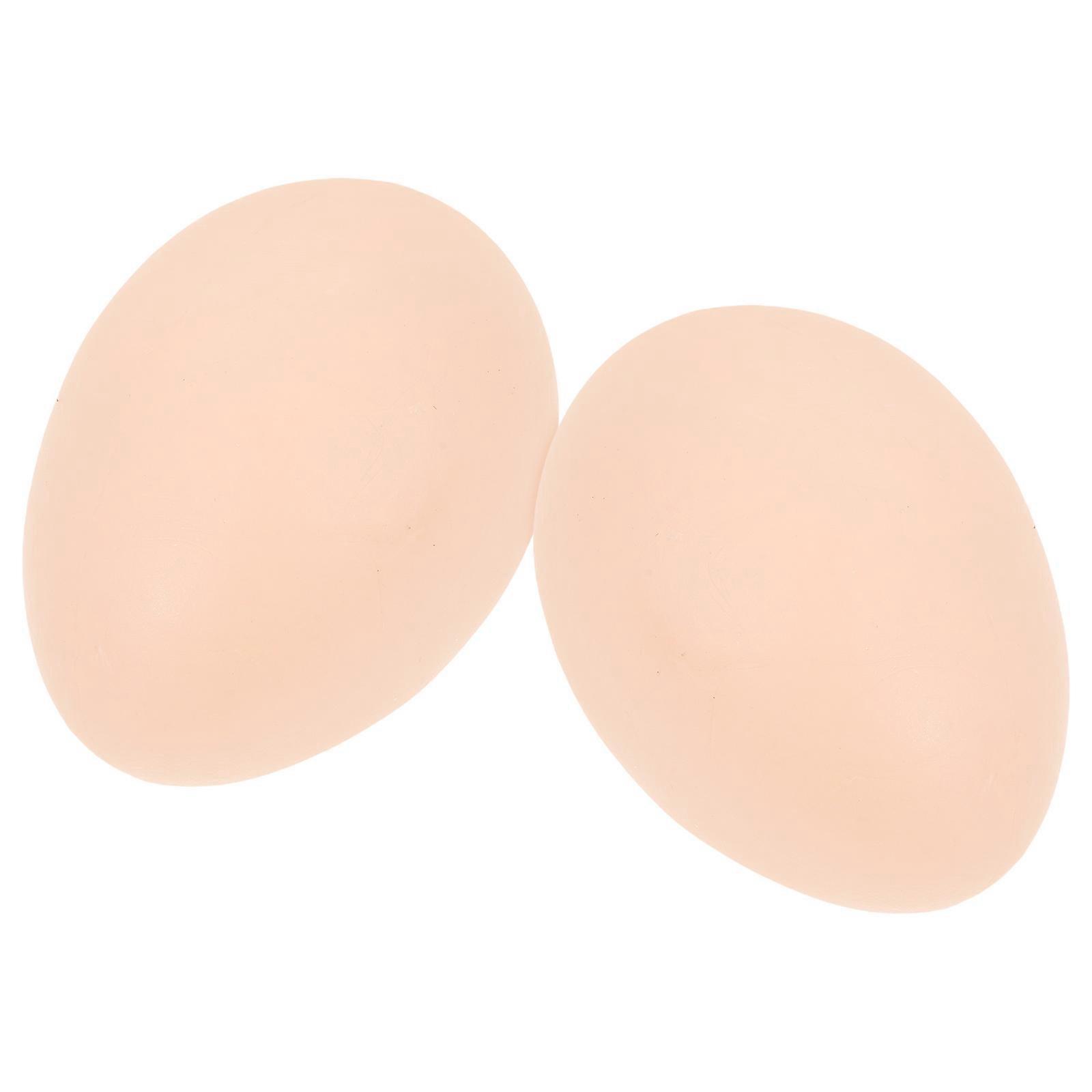 DIY Easter Decorative Eggs for Kids Playing White PVC Fake Chicken Egg 2 Pieces Small