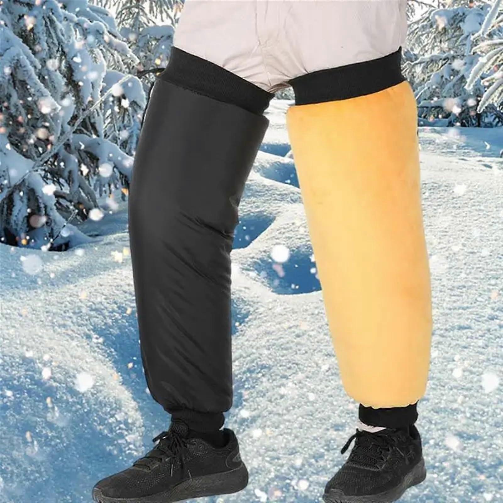 Winter Knee Pads For Cycling And Hiking Thermal Fleece Lined, Warm Protective Knee Guards, Size L
