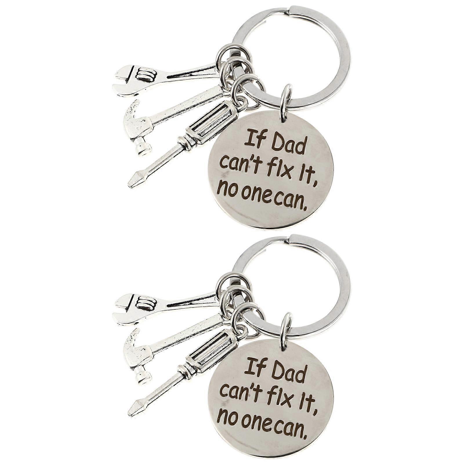 The product title **"2pcs Meaningful Father's Day Key Rings, Unique Keychains for Dad, Decorative Bag Accessories, Lightweight Practical for Father's