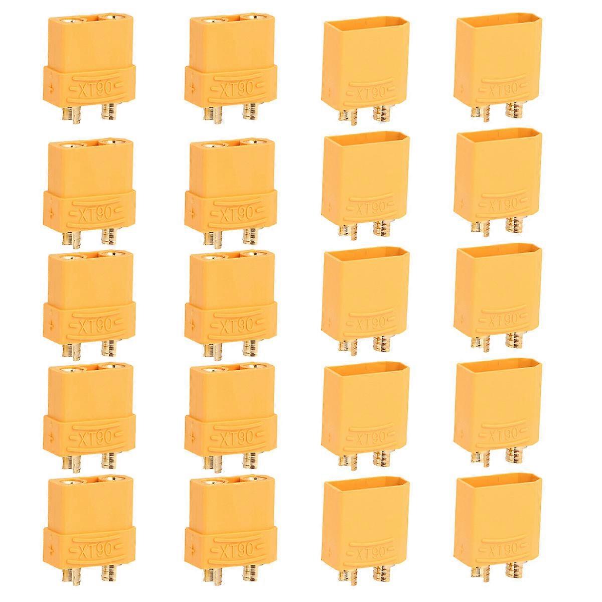 20 Pcs Male and Female Connector T Plug for Battery Model Airplane (Orange)