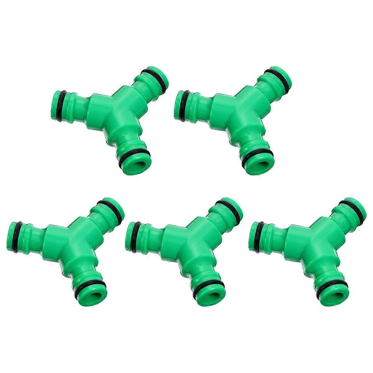 5pcs Durable Irrigation Hose Tee Connectors for Garden Pipes – High Strength, Wear Resistant Design for Car Washing & Balcony Gardening