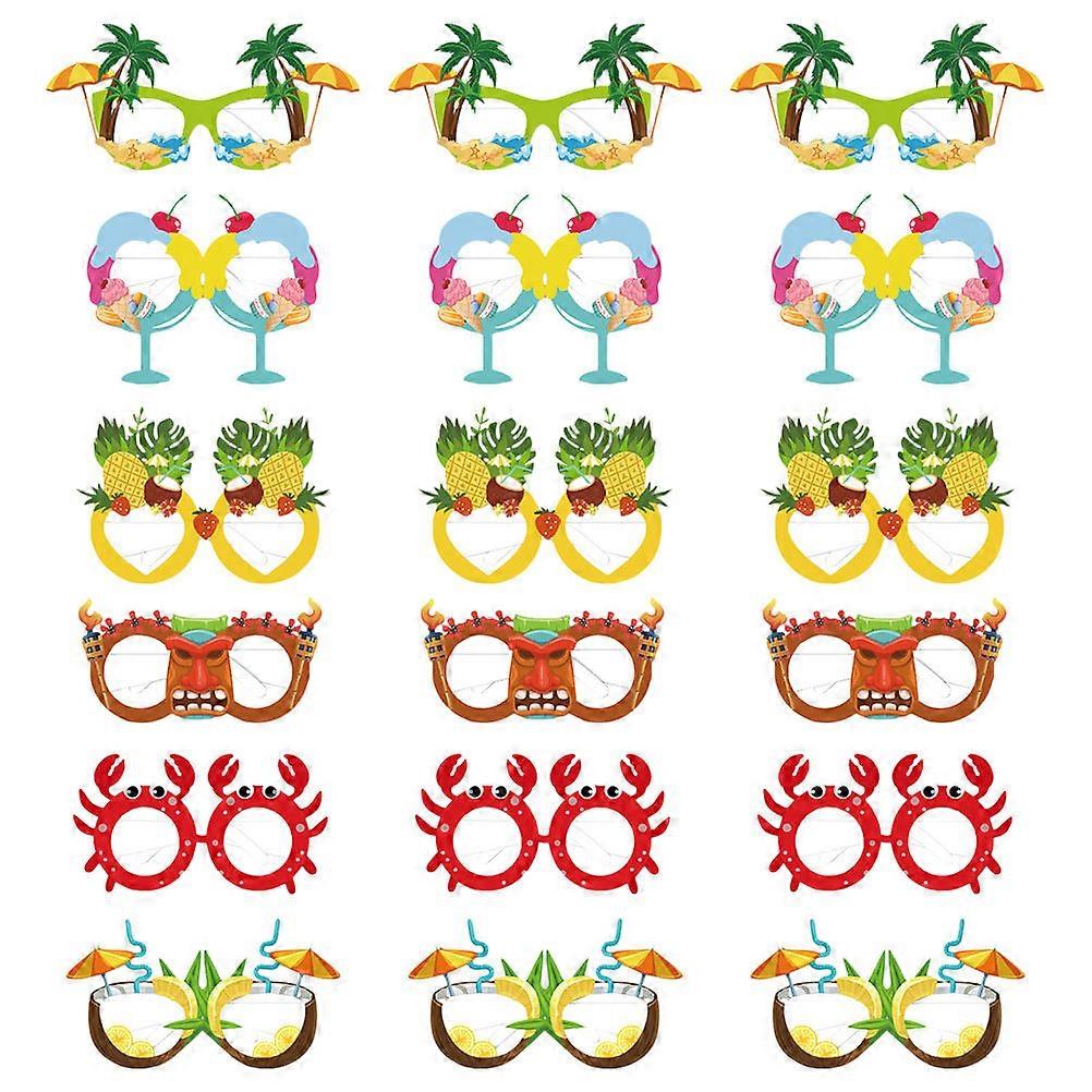 Summer Glasses Paper Party Glasses for Kids with 18Pcs Fun Design