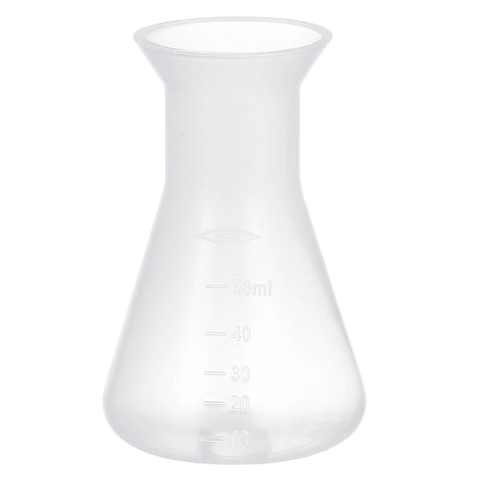 Plastic Chemistry Flask Conical Bottle Laboratory Tool Accurate Measurement Education 5Pack
