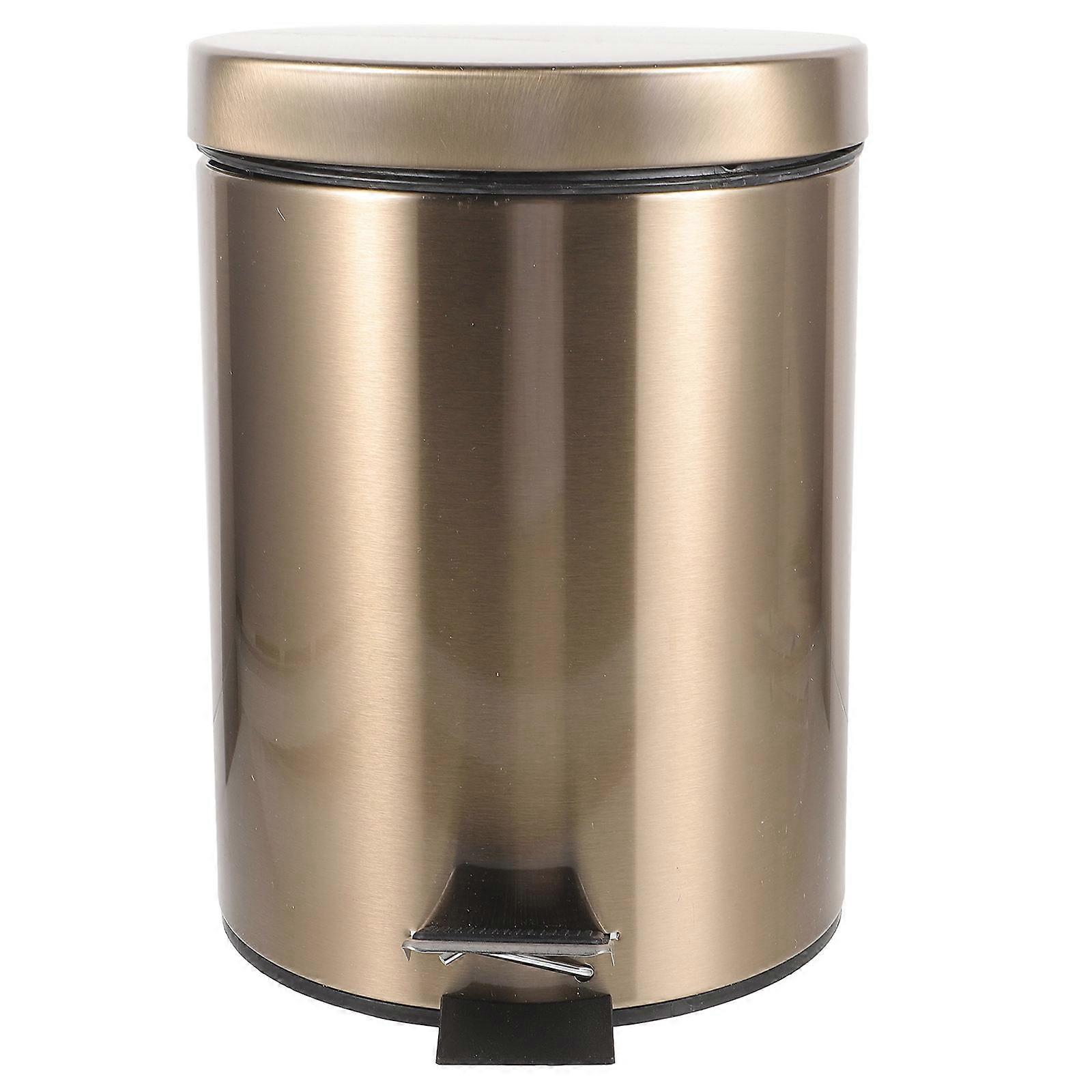 Garbage Bin For Office Use Round Covered Design 5L Sanitary Waste Collection 1Pack