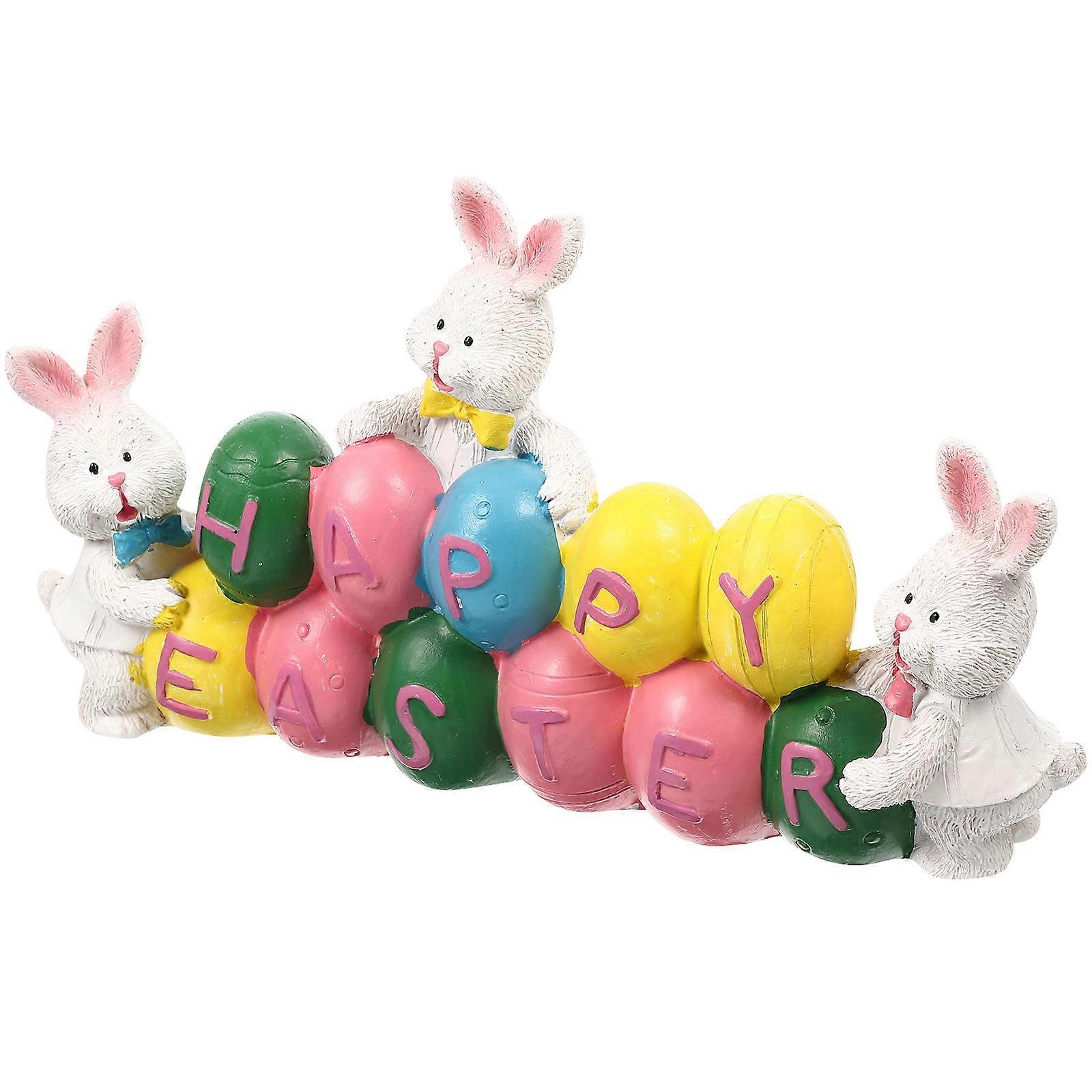 Lovely Resin Bunny Figurines Table Centerpiece Διακόσμηση Ιδανικό για τον εορτασμό του Πάσχα 1Set