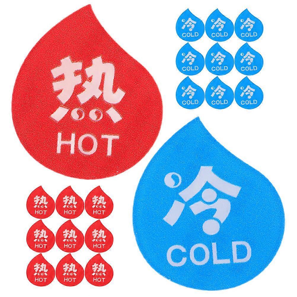 Bathroom Labels For Faucet Hot And Cold Water Identification 10 Pairs Assorted Color Stylish Design Easy To Install