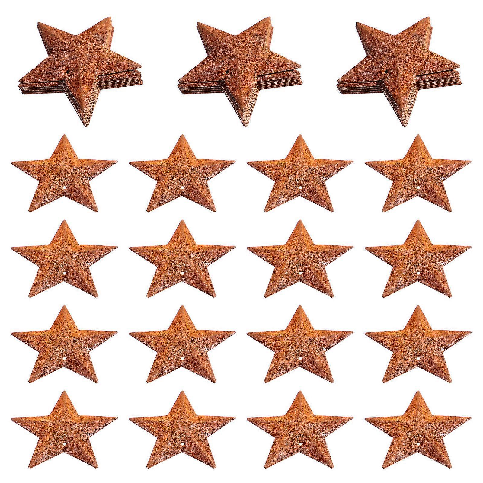 Five-Pointed Star Ornaments Metal Five-Pointed Star Pendants Christmas Ornaments Chocolate 4.50X4.50X0.30cm Hanging 150Pcs