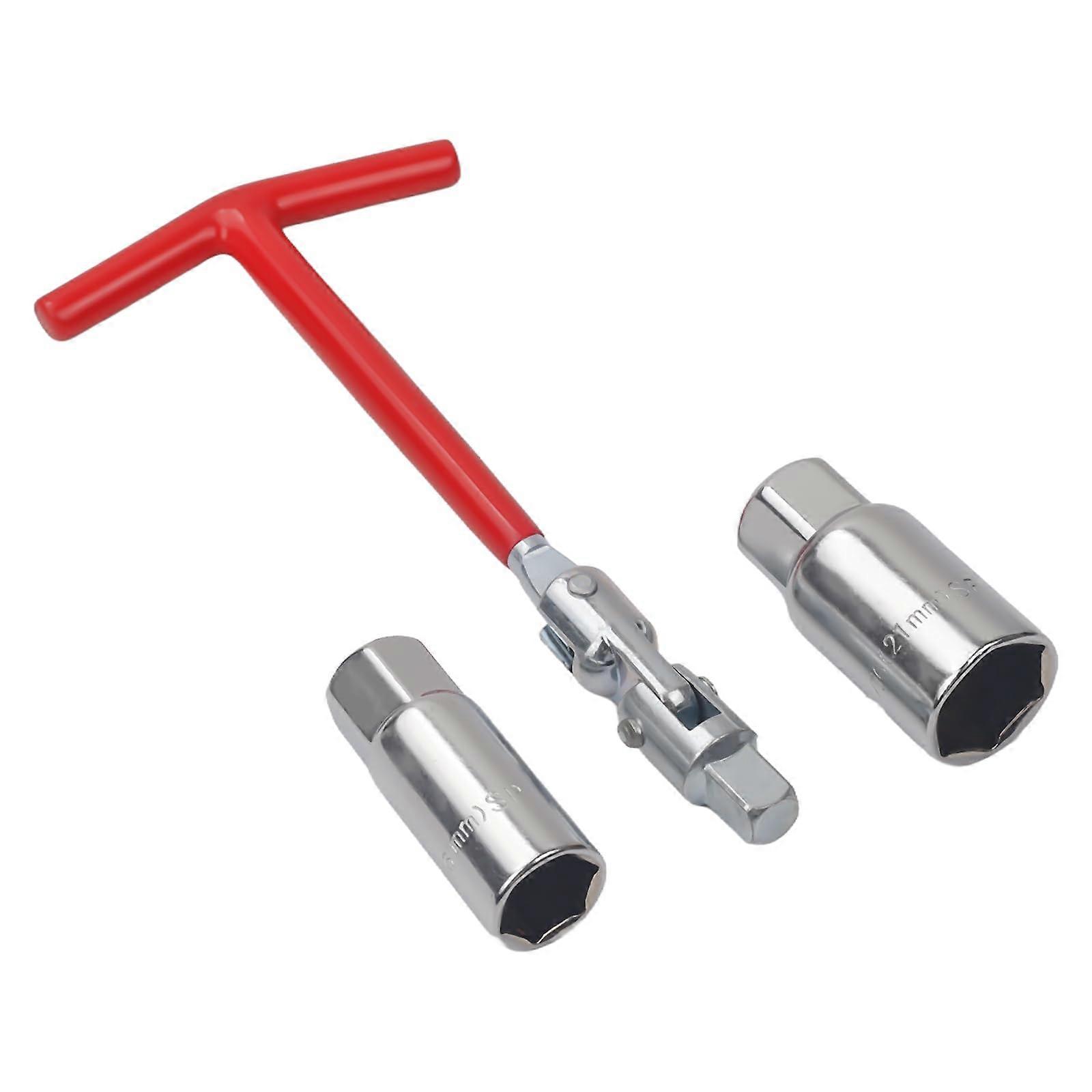 Spark Plug Socket T Handle Spark Plug Removal Tool 16mm 5/8' and 21mm 13/16' Universal Spark Plug Wrench for Motorcycle Lawn Mower TTBS01