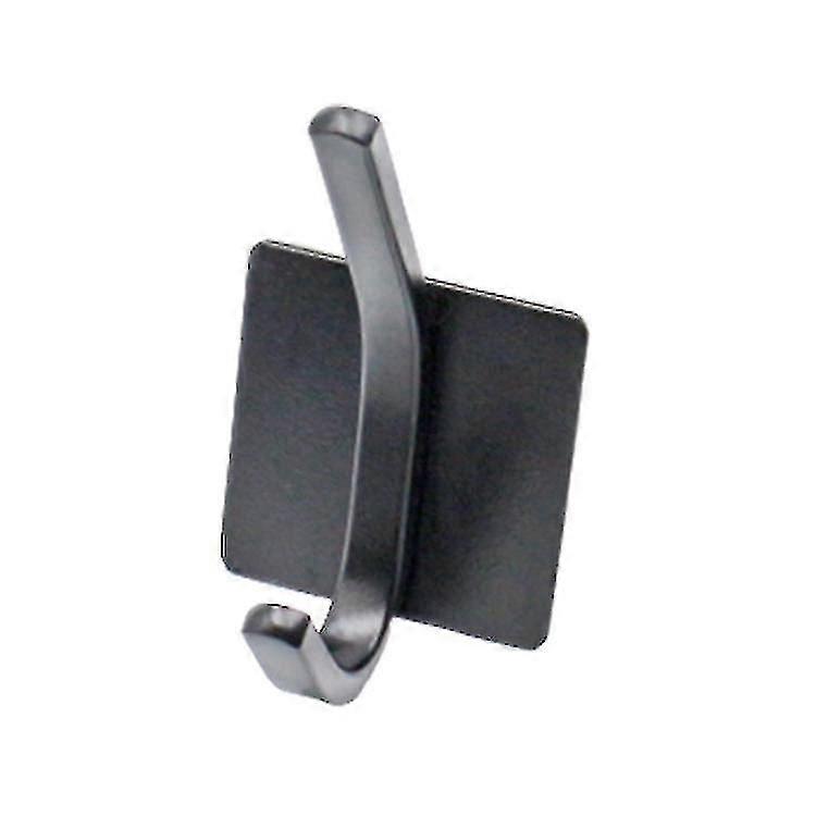 4-Pack Black Stainless Steel Adhesive Hooks  Strong & Durable for Home Use