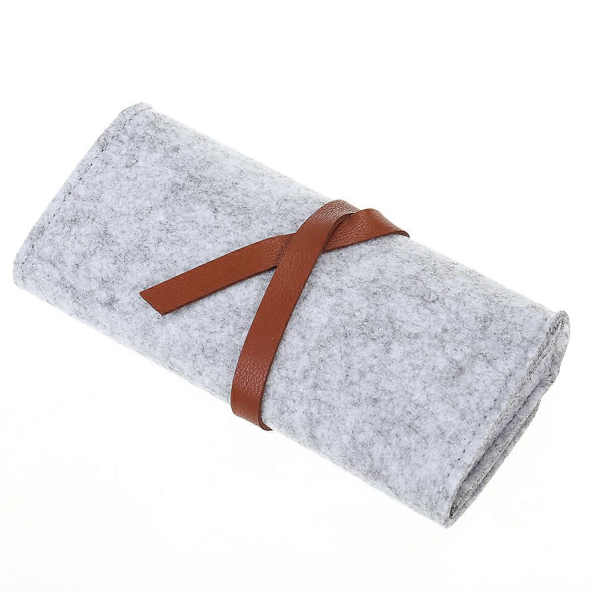 Estojo de Armazenamento de Óculos de Feltro Cinza Claro para Viagem com Design Portátil e Proteção 6.5 x 4.2 polegadas
