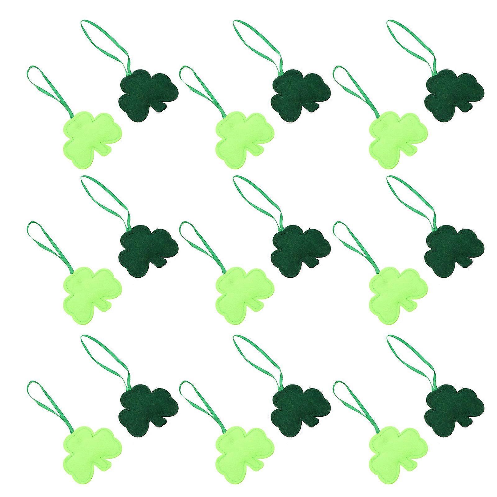 St Patricks Day Clover Hanging Decor for Party 24Pcs Assorted Colors