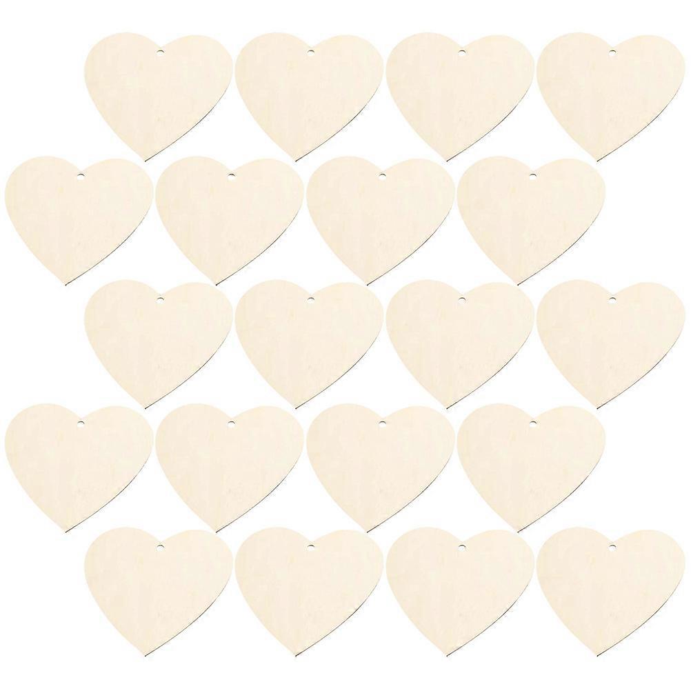 Unfinished Wood Pieces 200Pcs Heart Shaped Wood Slices DIY Handwork Light Yellow Decoration For Valentine's Day