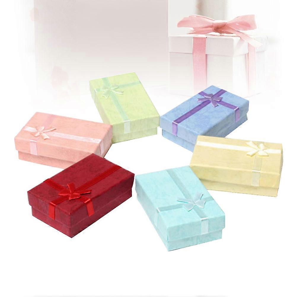 6pcs Small Gift Packing Boxes with Decorative Bowknot for Jewelry Storage and Packing Use Assorted