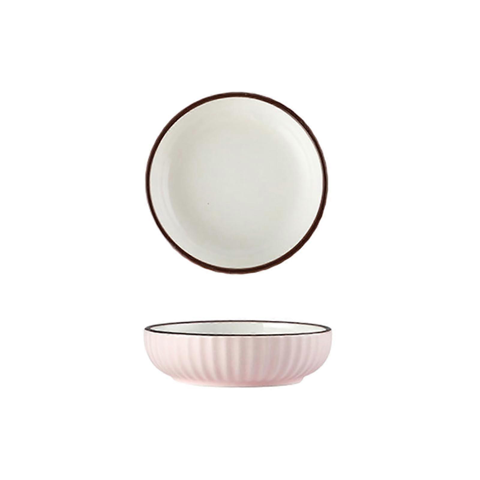 Nordic Wind Ceramic Noodle Soup Bowl, 9.7 cm Pink Baking Dish, Creative Kitchen Tableware, Exquisite Design