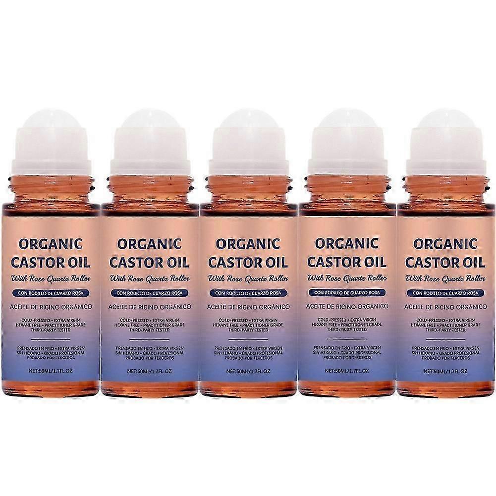 Ulei de ricin auriu organic Roll-On cu cuarț roz Pur pentru ulei de corp 50MLZZ10