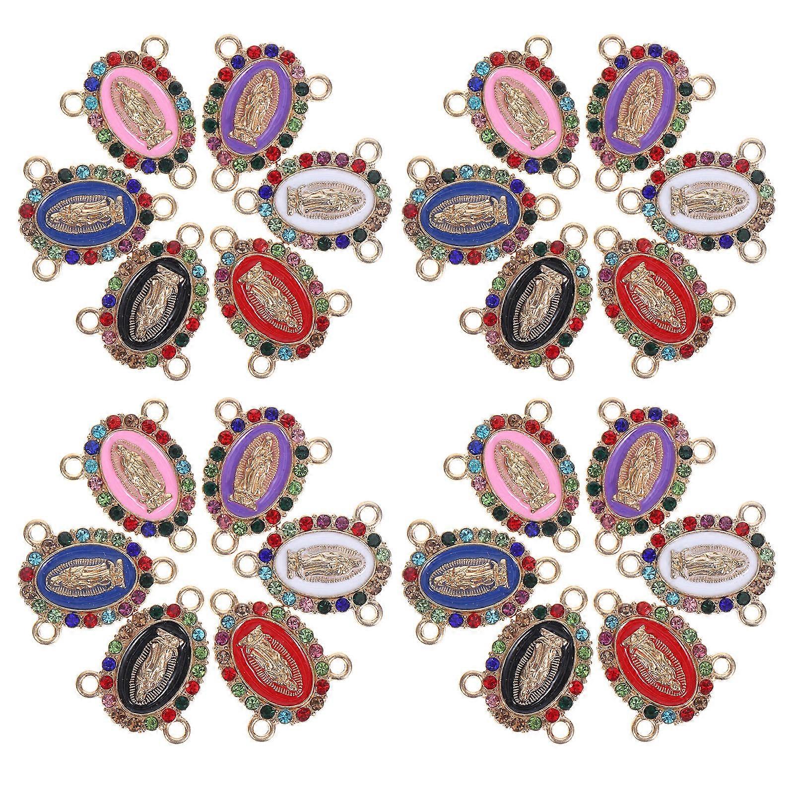 Virgin Mary Link Charms Alloy Pendants for Jewelry Making 24Pcs