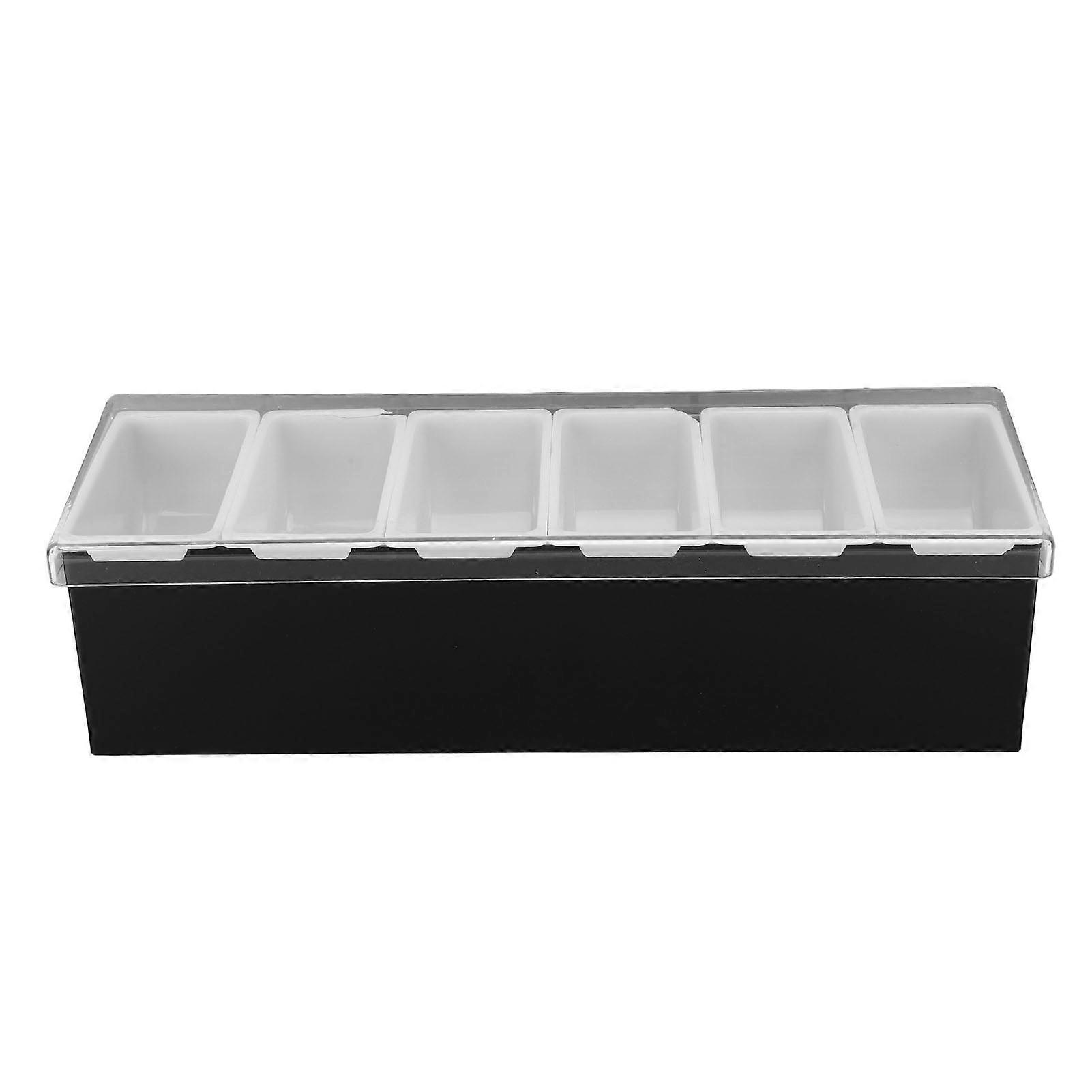 6 Compartment ABS Fruit Holder with Lid 45x15cm Multifunctional