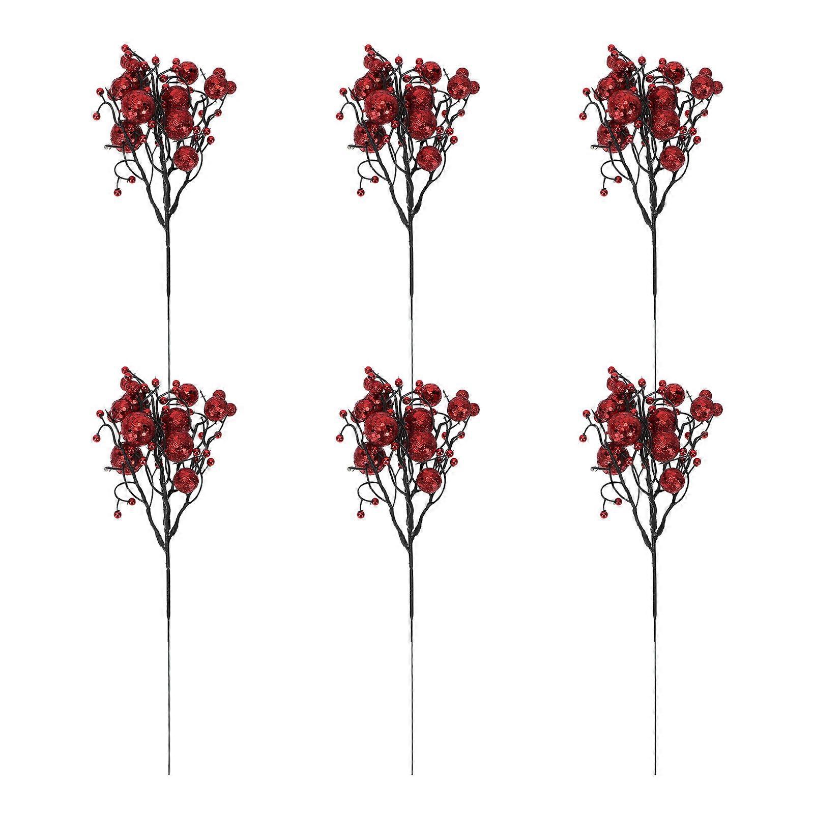 Simulation Fruit Cutting Wreath Accessories 6Pcs Decorative Berries Perfect For Greeting Cards Flower Basket Decoration