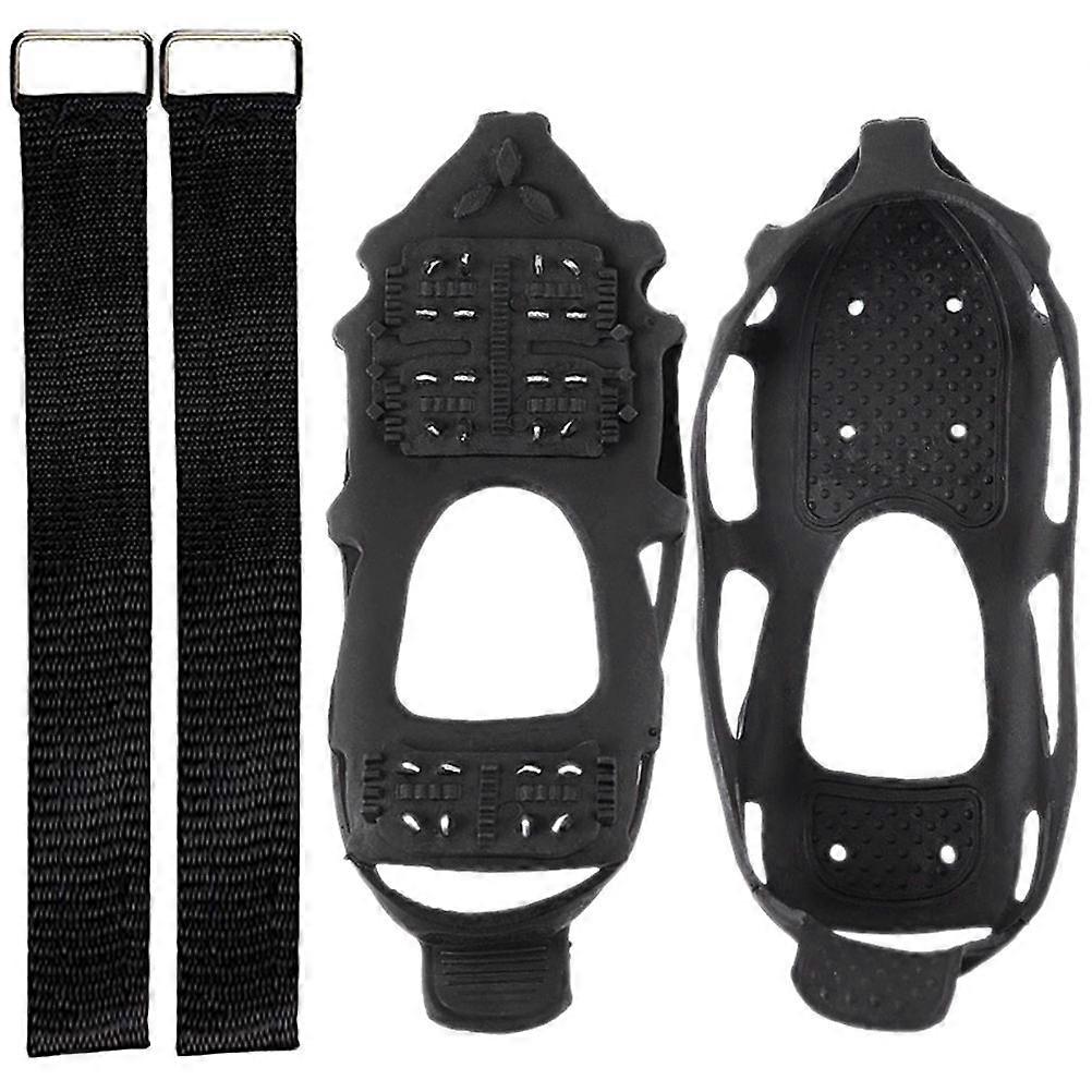 Anti-slip Shoe Accessory Ideal For Snow Shoveling And Running 1 Pair Black TPE Material Easy To Use