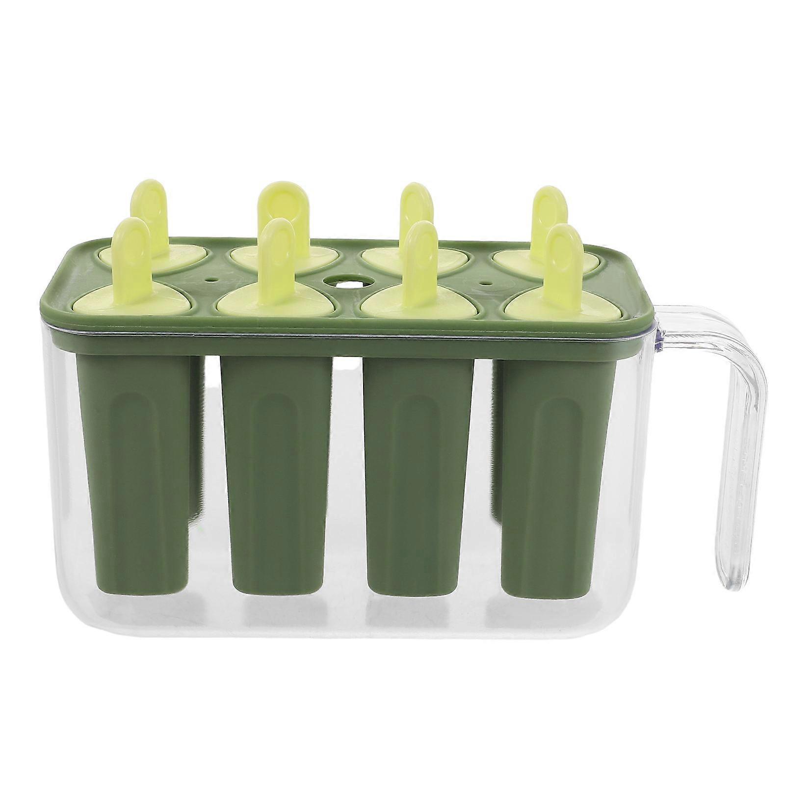 DIY Ice Cream Molds Green PP Molds for Popsicles and Cake Pops Easy Release Fun Shapes 8Cavity Design