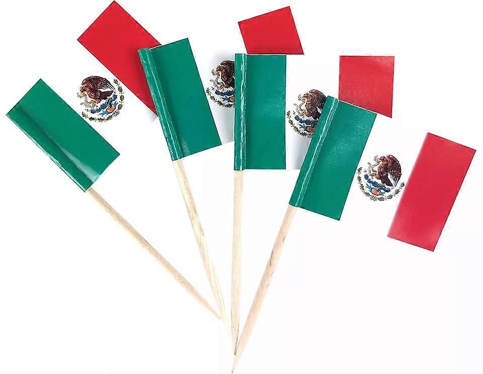 Toothpick Flags, 200Pcs Mexican Mini Small Cupcake Topper Flags
