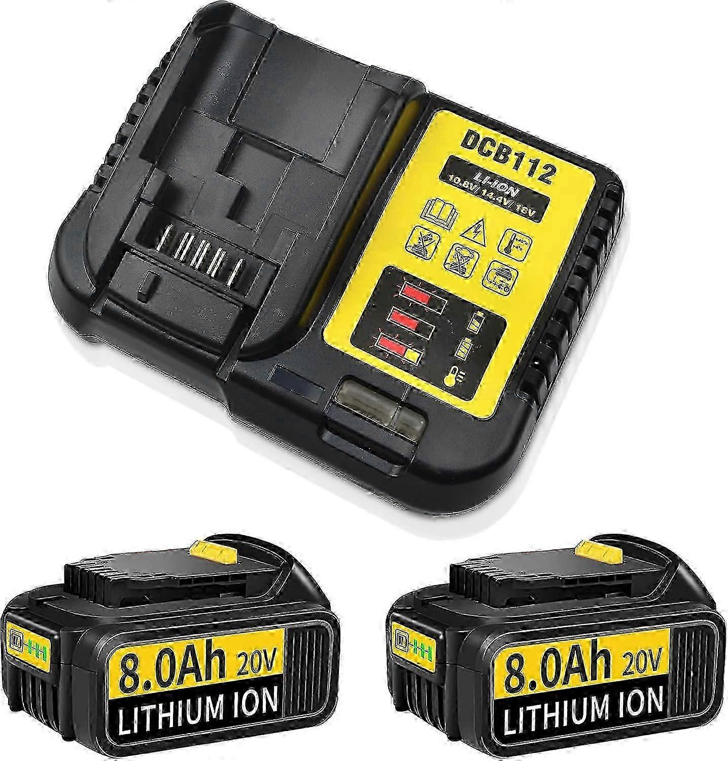 2025 Compatible 4pack 8.0ah 18v/20v Replacement For Dewalt 18v Battery Compatible With Dewalt Battery Dcb184 Dcb180 Dcb181 Dcb182 Dcb183 Dcb184b-xj Dc