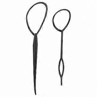 2 Pcs Hair Styler Loop Tool for Twisting and Styling Hair Black New