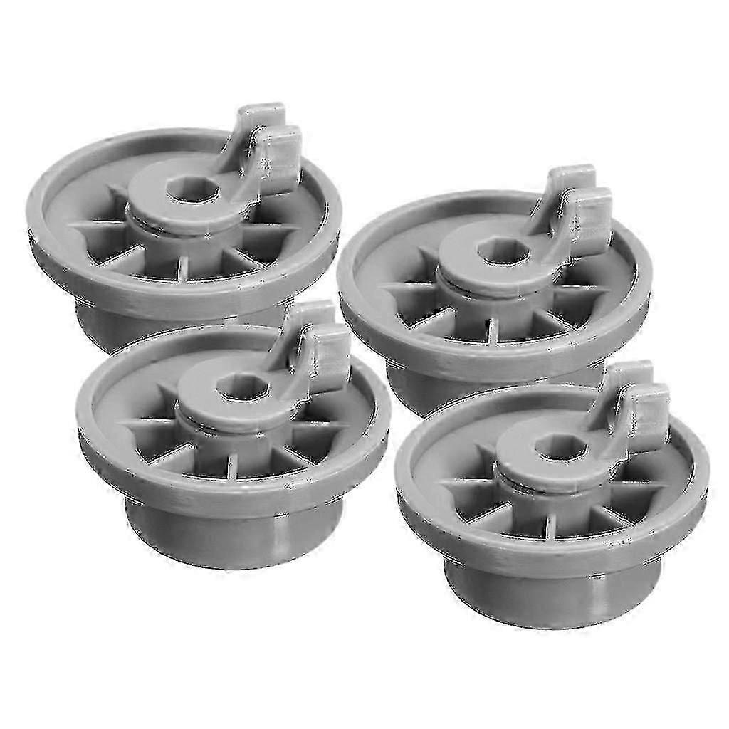 4 X Dishwasher Lower Basket Rail Wheels For Bosch Neff & Siemens Grey 165314-Good