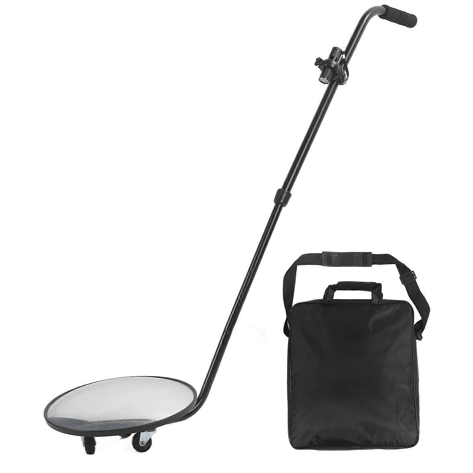 Under The Car Inspection Mirror Lightweight Telescopic Handle LED Round Mirror Adjustable Angle Zoom Vehicle Check