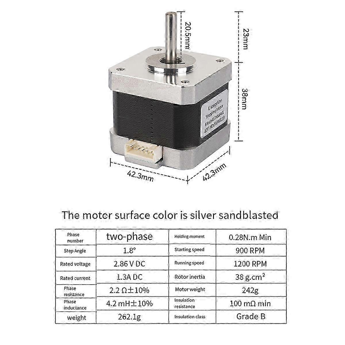 Stepper Motor 17hs4401 38mm 5mm For 3d Printer Engraving Machine