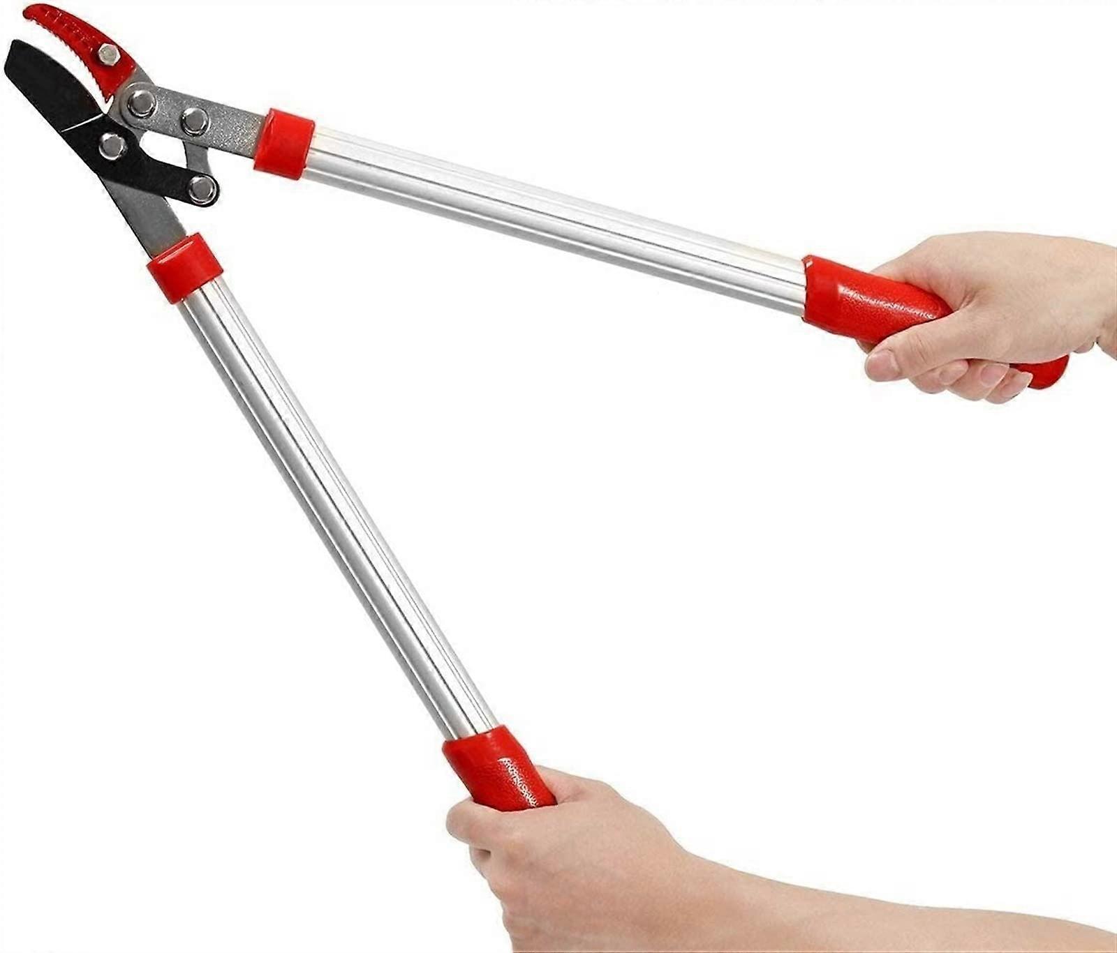Garden shears, telescopic tree pruner, extendable cutter, pruning shears, black, orange